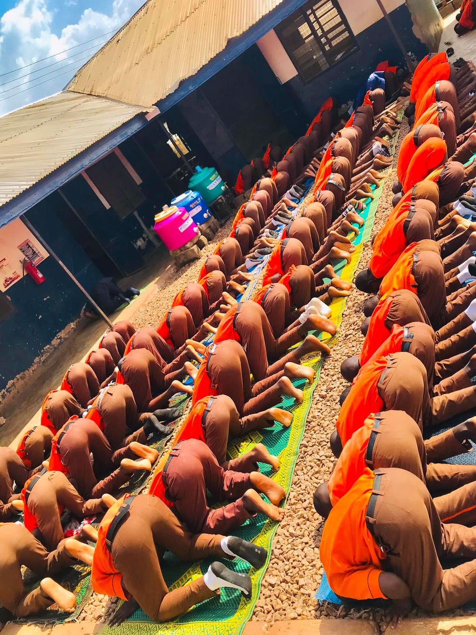 Boys praying together